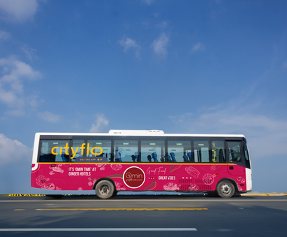 Cityflo bus with The Whole Truth Foods ad in BKC